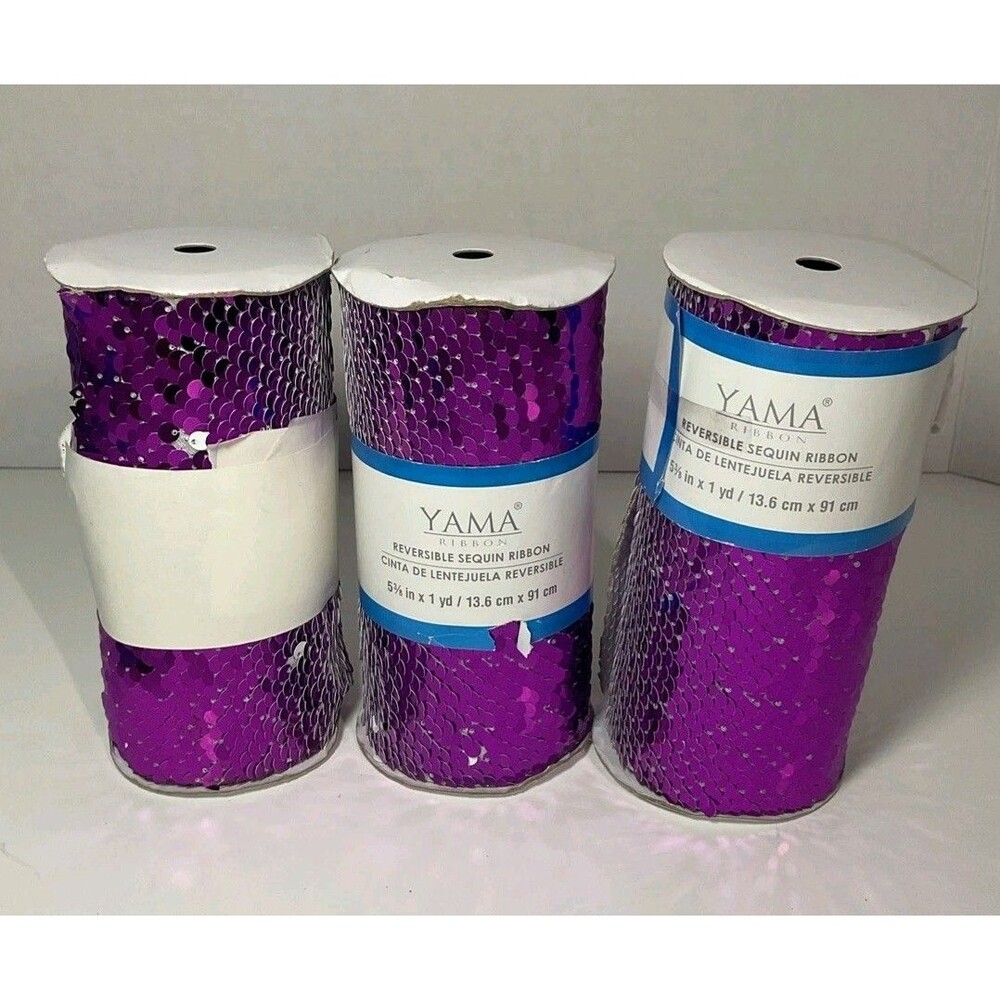 Lot 16 Yama Reversible Blind Ribbon & Celebrate Mesh , Encrusted Glitter